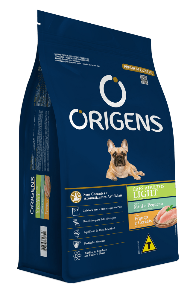 Ração Origens Light Frango e Cereais – Adultos Porte Mini e Pequeno