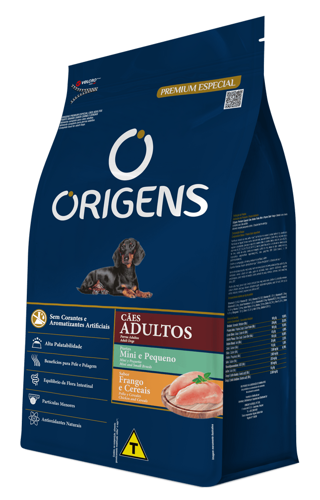 Ração Origens Premium Especial Adulto Mini e Pequeno – Frango e Cereais