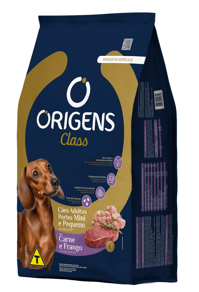 Ração Seca Origens Class Mini/Pequeno Carne e Frango