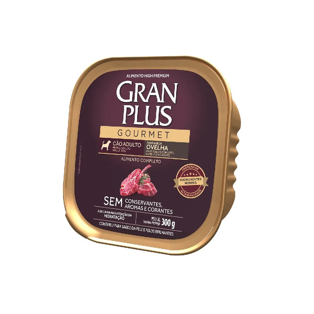 Ração Úmida GranPlus Gourmet Patê Cães Adultos Sabor Ovelha 300 g