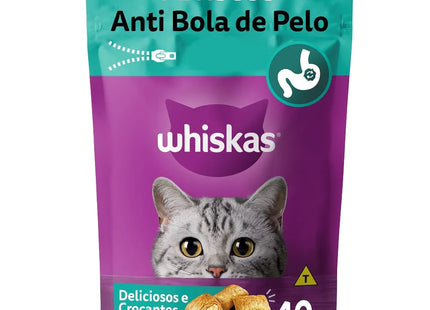 Petisco Whiskas Temptations Anti Bola de Pelo em Pacotes Individuais para Gatos