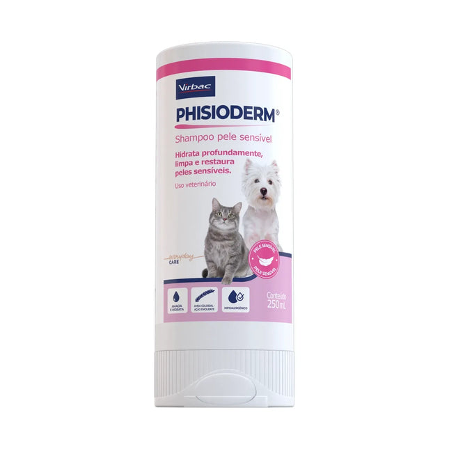 Shampoo Phisioderm Pele Sensível 250 mL – Cães e Gatos