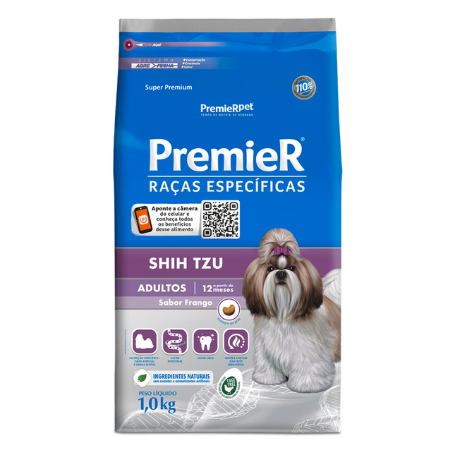 Ração Seca Premier para Cachorros Adultos da Raça Shih Tzu