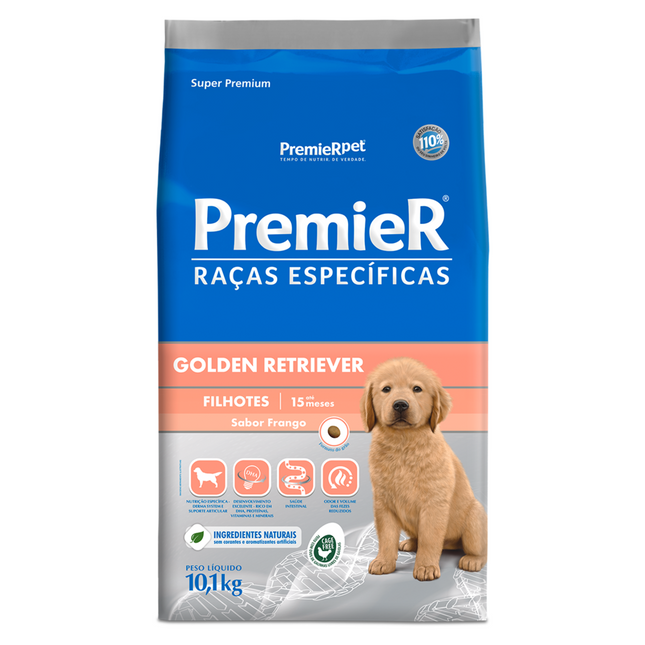 Ração Seca Premier para Cachorros Filhotes da Raça Golden Retriever