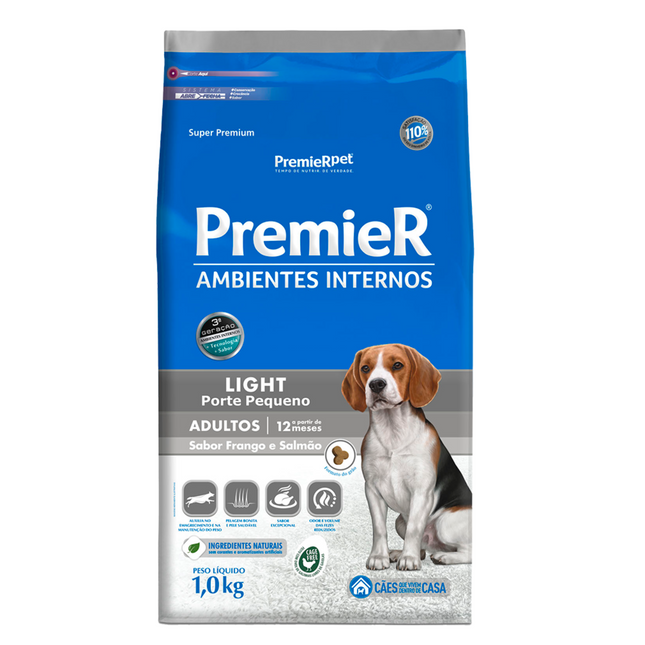 Ração Seca Premier Light para Cachorros Adultos de Ambiente Interno