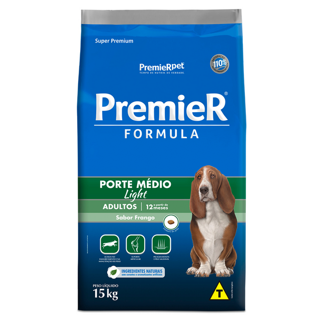 Ração Seca Premier Light para Cachorros Adultos de Porte Médio