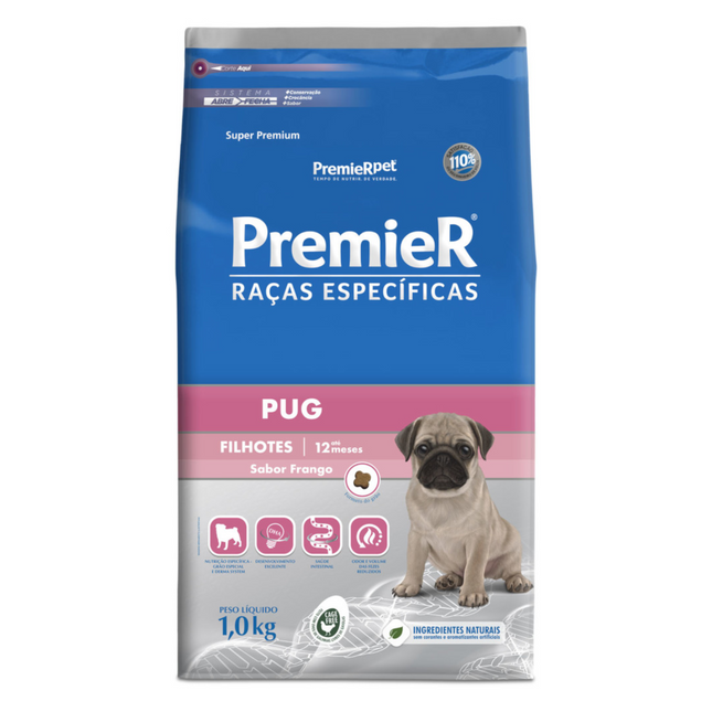 Ração Seca Premier para Cachorros Filhotes de Raça Pug