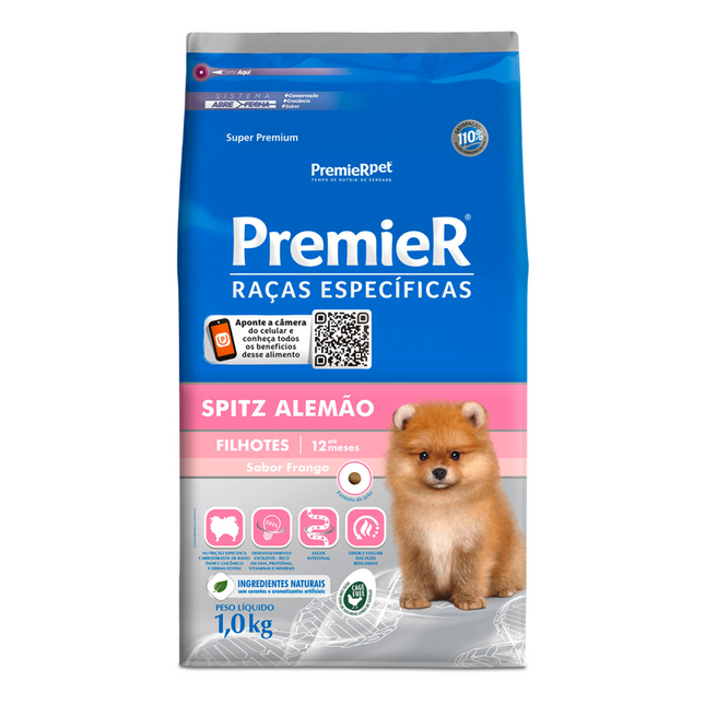 Ração Seca Premier para Cachorros Filhotes de Raça Spitz Alemão