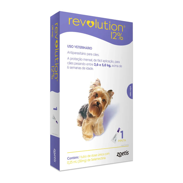 Revolution 12 % para cães 2,6 a 5,0 kg