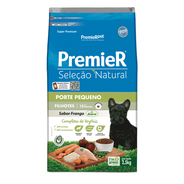 Ração PremieR Seleção Natural Cães Filhotes Raças Pequenas