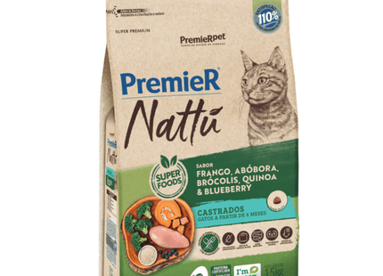 Premier Nattu Ração para Gatos Castrados