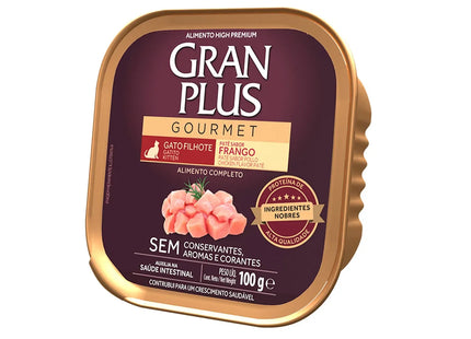Ração Úmida GranPlus Gourmet Patê Gatos Filhotes Sabor Frango 100 g