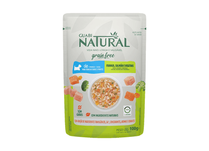 Ração Úmida Guabi Natural Grain Free Cães Adultos Sabor Salmão e Frango 100 g