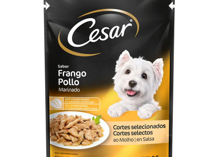 Ração Úmida Cesar Cortes Selecionados Frango Marinado ao Molho para Cães Adultos