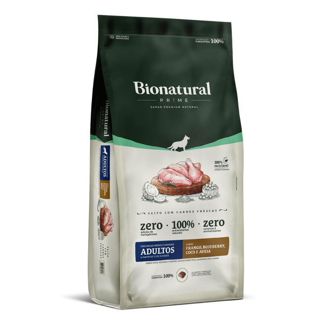 Ração Seca Bionatural Prime para Cachorros Adultos de Porte Médio e Grande