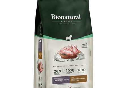 Ração Seca Bionatural Prime Light Castrado Frango para Cachorros de Porte Pequeno