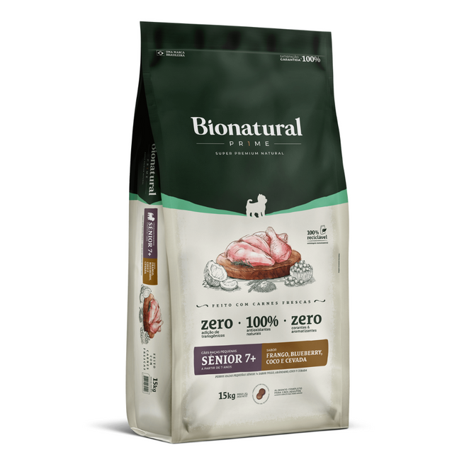 Ração Seca Bionatural Prime para Cachorros Sênior de Porte Pequeno