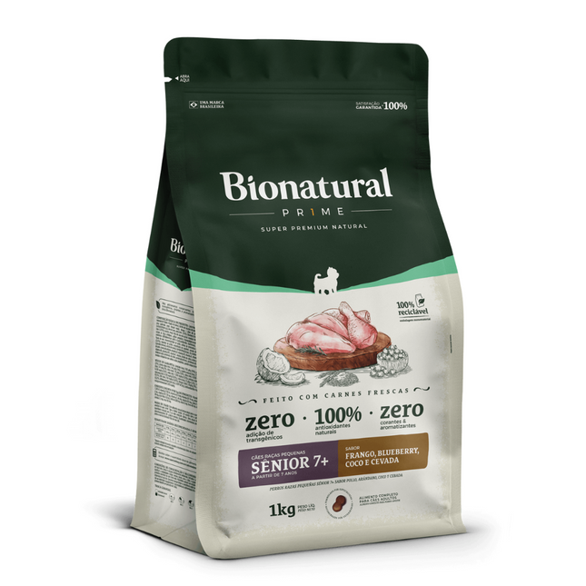 Ração Seca Bionatural Prime para Cachorros Sênior de Porte Pequeno