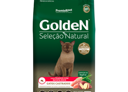 Ração Seca Golden Seleção Natural Batata Doce para Gatos Adultos Castrados