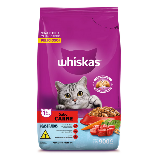 Ração Seca Whiskas Dry para Gatos Castrados