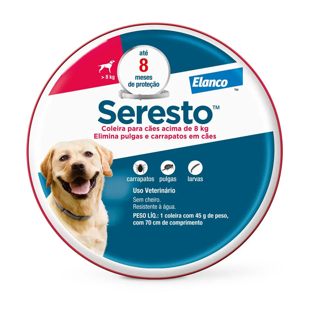 Seresto Coleira G (Acima de 8 kg) – Antipulgas e Carrapatos