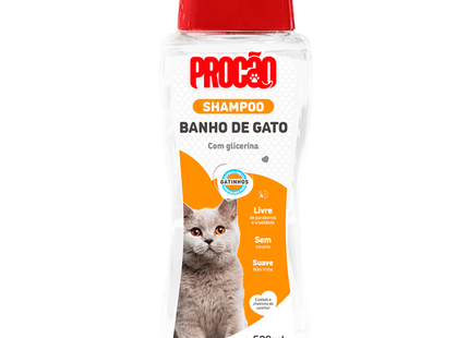 Shampoo Banho de Gato Procão 500 ml – Limpeza Suave e Hidratação Felina