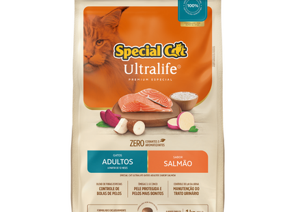 Ração Seca Special Cat Ultralife Salmão para Gatos Adultos