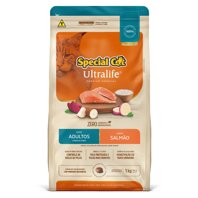 Ração Seca Special Cat Ultralife Salmão para Gatos Adultos
