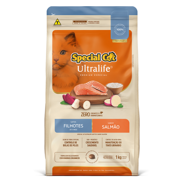 Ração Seca Special Cat Ultralife Salmão para Gatos Filhotes