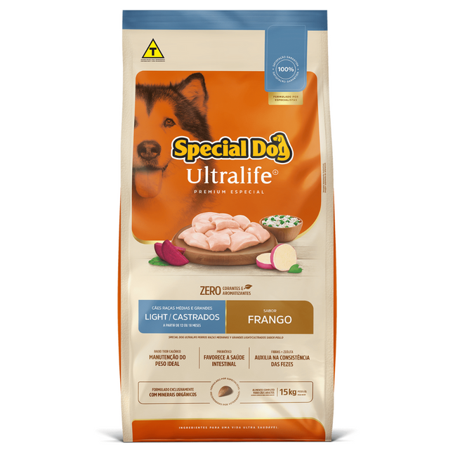 Ração Seca Special Dog Ultralife Light para Cachorros de Porte Médio e Grande