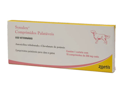Synulox 250 mg – Comprimidos Palatáveis para Cães e Gatos