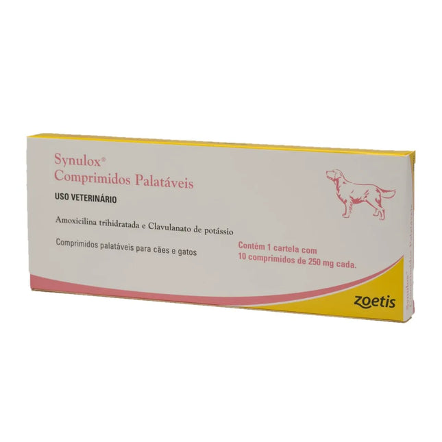 Synulox 250 mg – Comprimidos Palatáveis para Cães e Gatos