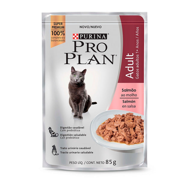 Ração Úmida Pro Plan Adult Salmão ao Molho para Gatos 85g