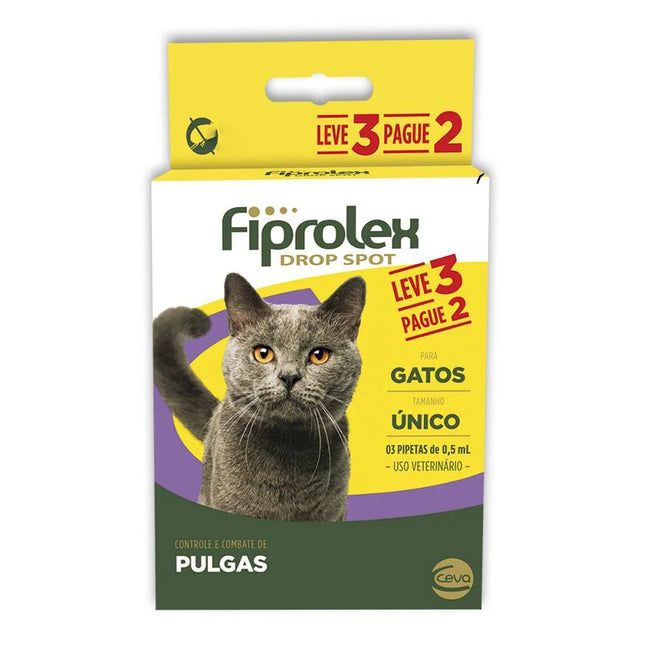 Fiprolex Drop Spot Gatos – Pack 3 pipetas de 0,5 mL