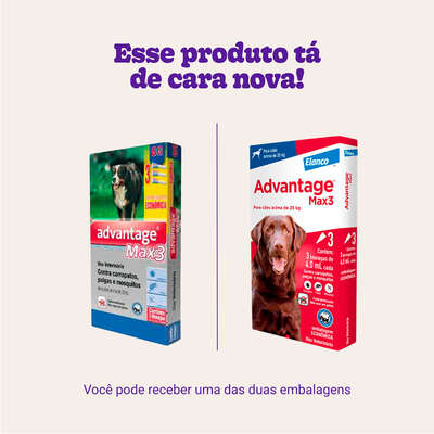 Imagem do produto Antiparasitário Externo Advantage Max 3 para Cães, tipo Antiparasitário Externo, marca Advantage.