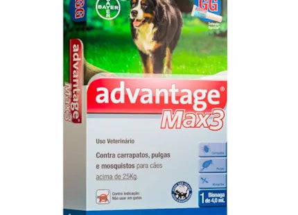 Imagem do produto Antiparasitário Externo Advantage Max3 4ml para Cães, tipo Antiparasitário Externo, marca Advantage.