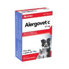 Imagem do produto Antialérgico Coveli Alergovet 0,7mg para Cães, tipo Antialérgico, marca Alergovet.