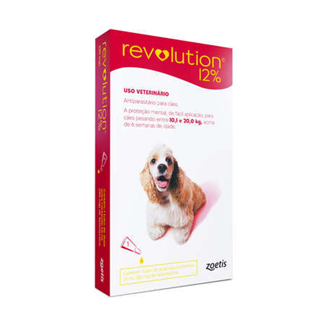 Revolution 12 % para cães 10,1 a 20 kg