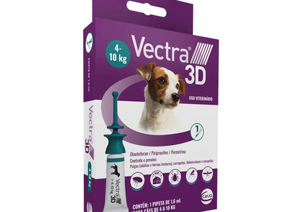 Vectra 3D Cães 4 a 10 kg – Pipeta 1,6 mL