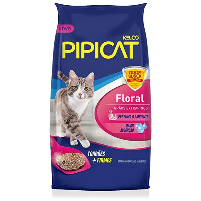 Areia Higiênica Kelco Pipicat Floral para Gatos