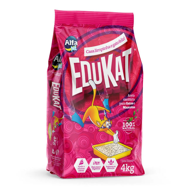 Areia Sanitária Alfa Pet Edukat para Gatos 4 kg