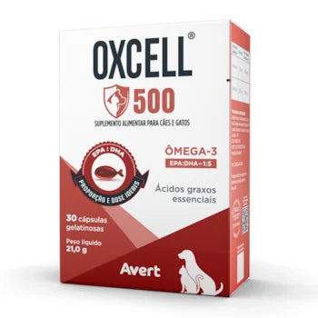 Suplemento Avert Oxcell 500mg para Cães e Gatos