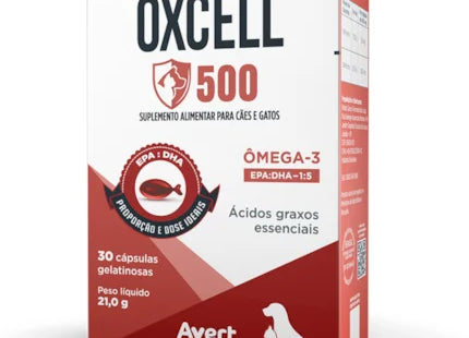Imagem do produto Suplemento Avert Oxcell 500mg para Cães e Gatos, tipo Suplemento, marca Avert.