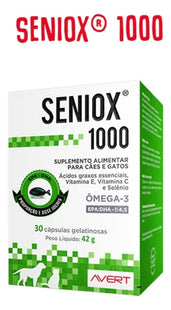 Suplemento Avert Seniox 1000mg para Cães e Gatos