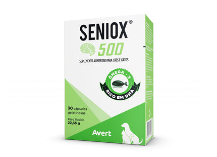 Imagem do produto Suplemento Avert Seniox 500mg para Cães e Gatos, tipo Suplemento, marca Avert.