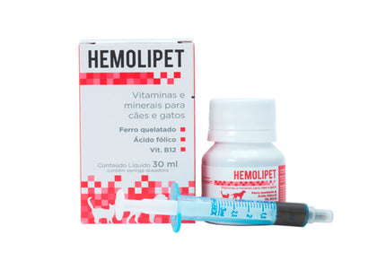 Suplemento Vitamínico Avert Hemolipet 60ml para Cães e Gatos