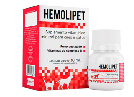 Imagem do produto Suplemento Vitamínico Avert Hemolipet 60ml para Cães e Gatos, tipo Suplemento Vitamínico, marca Avert.