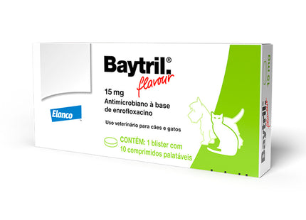 Antibiótico Bayer Baytril Flavour 15mg para Cães
