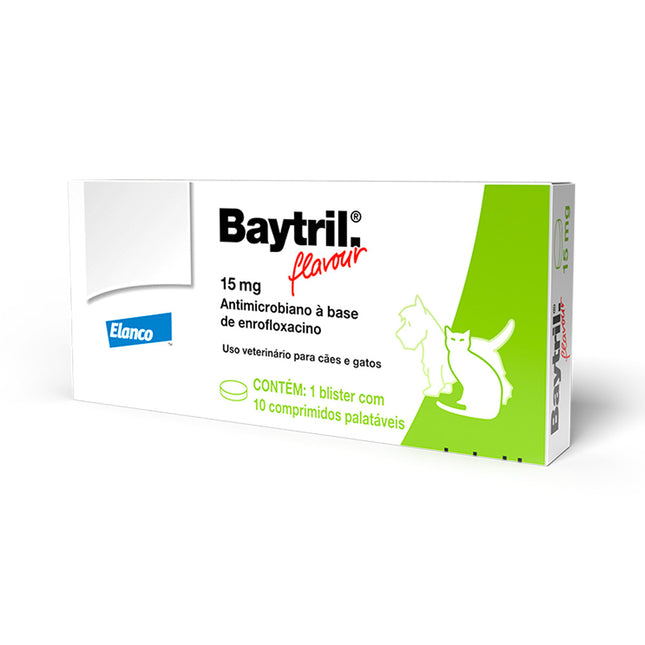 Antibiótico Bayer Baytril Flavour 15mg para Cães