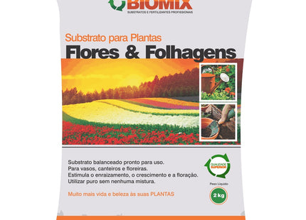 Imagem do produto Substrato Biomix Flores e Folhagens, tipo Fertilizante, marca Biomix.